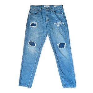 Bullhead Denim Co Jeans Womens 7 Blue Boyfriend Distressed 30 x 27